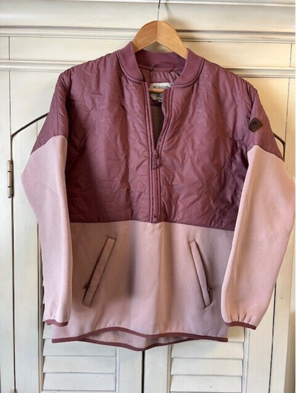 Burton Fleece Pullover Jacket 1/2 Zipper Two Tone Pink - Size Small